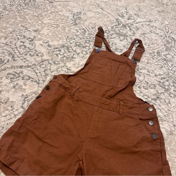 Bridge & Burn Morse Shorts Overalls Size Medium Women’s Rust Brown Color - Picture 4 of 7